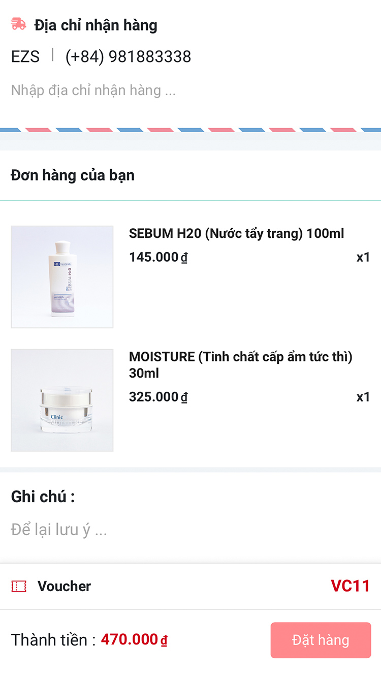 Xác nhận & gửi đơn hàng